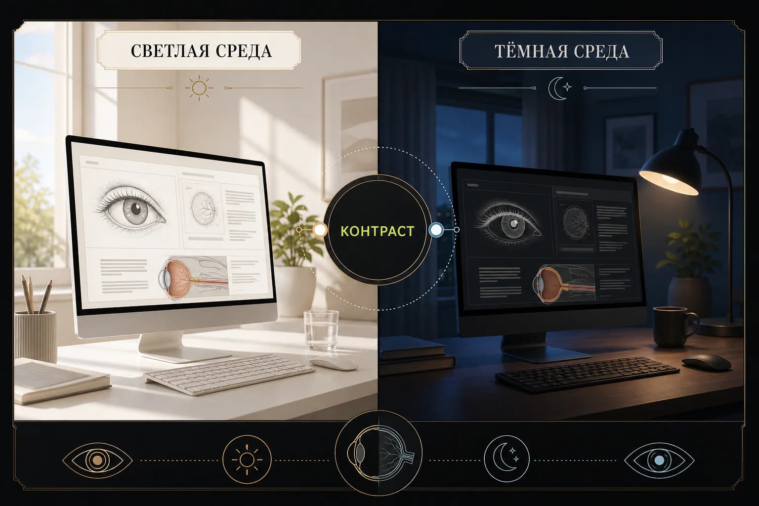 Инфографика: Тёмная или светлая тема: что легче для глаз